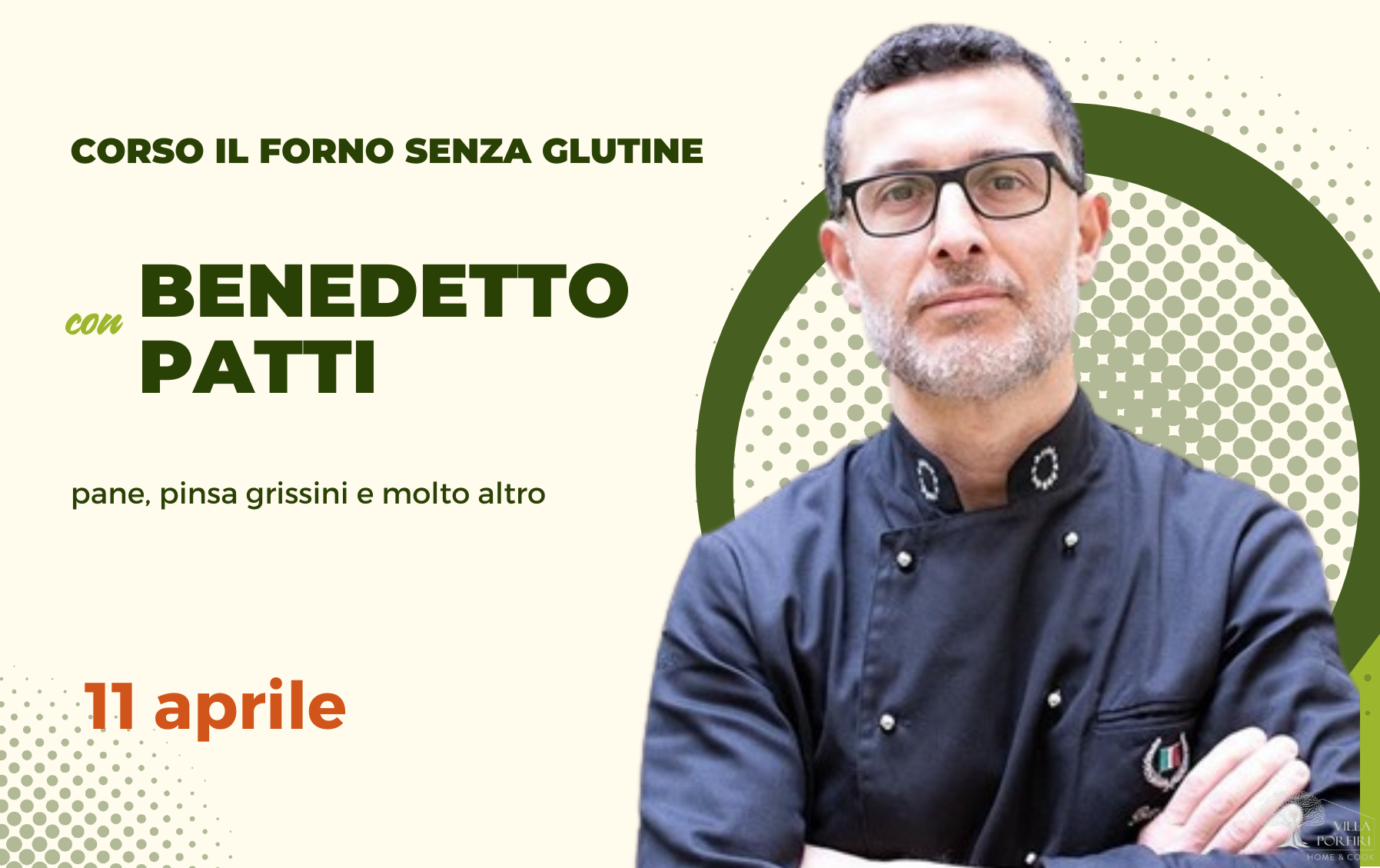 Corso senza glutine pane pizza e grissini con Benedetto Patti a Villa Porfiri
